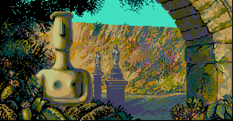 Amiga Pixel art 2, MagneticScrolls-Jinxter_22_WalledGarden