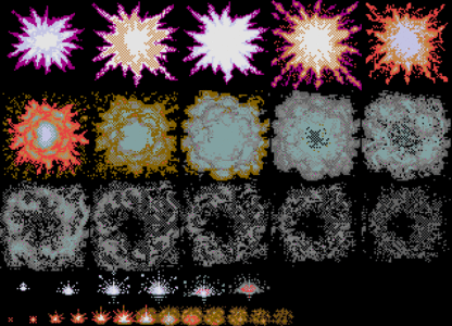 Amiga Pixel art 2, PeteLyon-Battleships_Explosions
