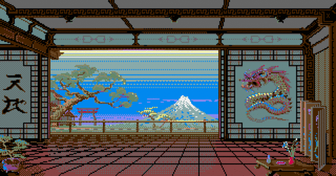 Amiga Pixel art 2, PeteLyon-KarateKid2_Stage01_DanielsFirstEncounter