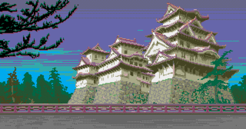 Amiga Pixel art 2, PeteLyon-KarateKid2_Stage04_OutsideNahaCity