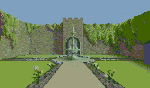 Amiga Pixel art 2, MagneticScrolls-_images-Pawn_05_PalaceGardens.tft1