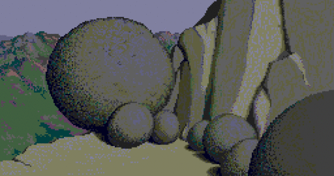 Amiga Pixel art 2, MagneticScrolls-_images-Pawn_08_Foothills.tft1
