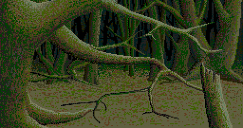Amiga Pixel art 2, MagneticScrolls-_images-Pawn_10_RankForest.tft1